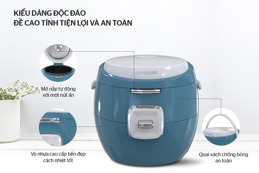 Nồi cơm điện 1.8L SUNHOUSE SHD8662