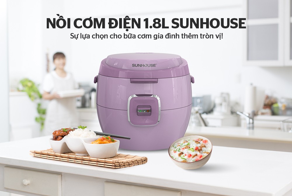 Nồi cơm điện 1.8L SUNHOUSE SHD8663V