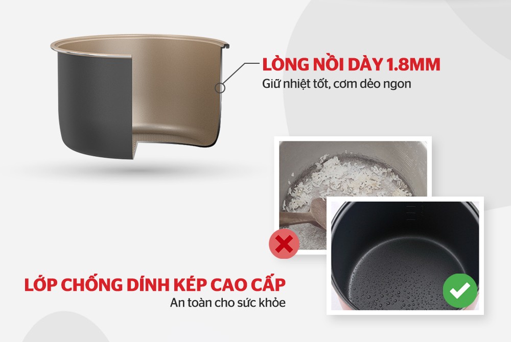 Nồi cơm điện 1.8L SUNHOUSE SHD8663V