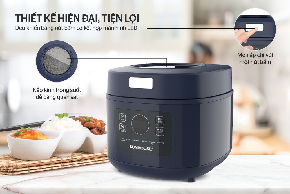 Nồi cơm điện 1L SUNHOUSE SHD8802