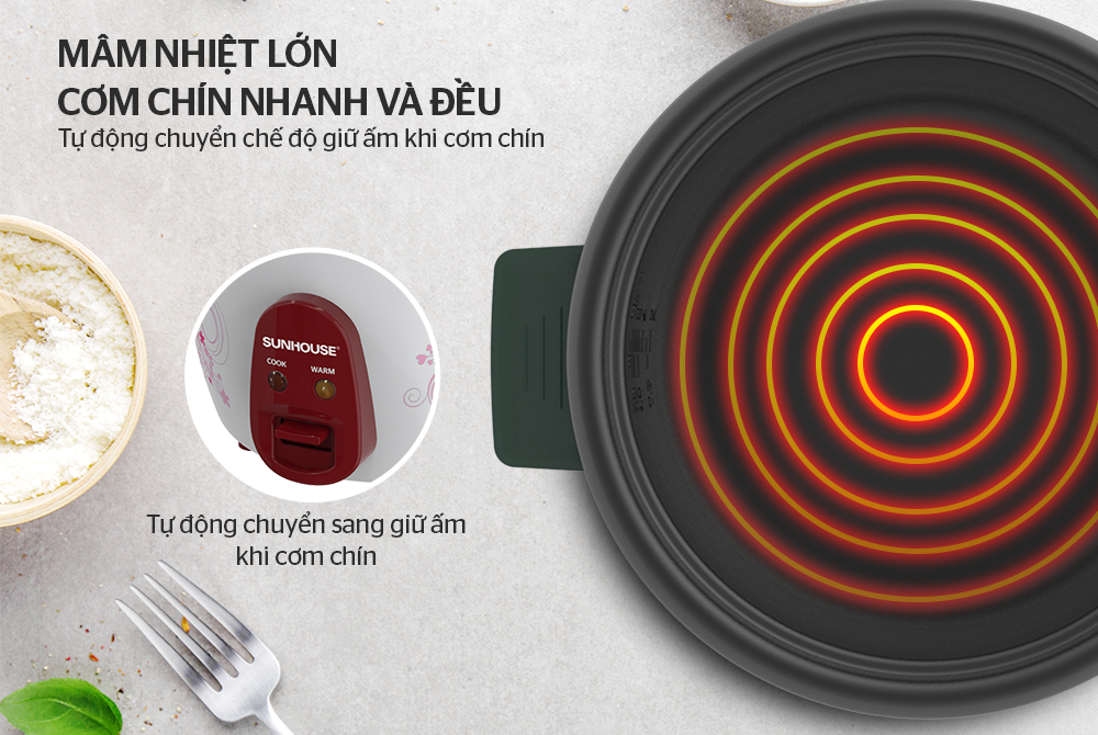 Nồi cơm điện 2.2L SUNHOUSE VUNG RỜI SHD8136