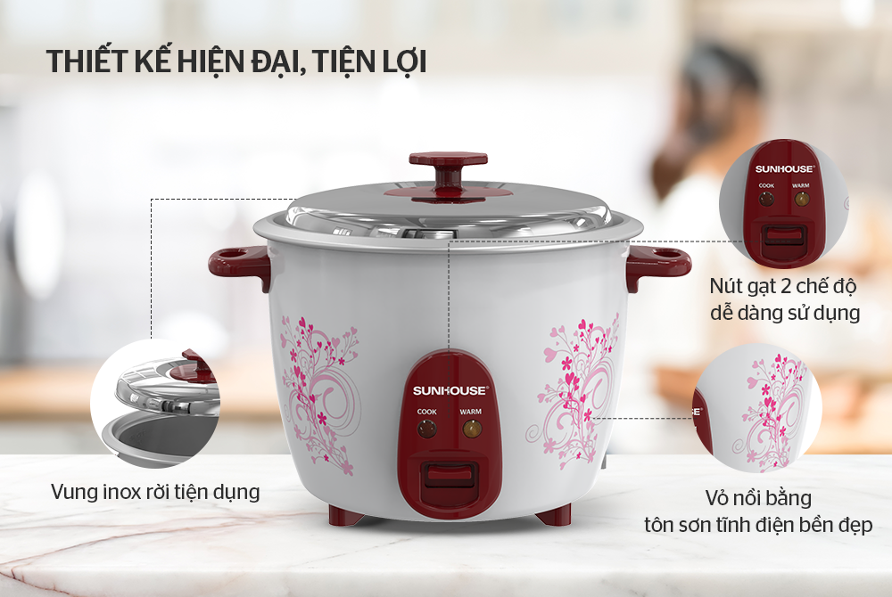 Nồi cơm điện 2.2L SUNHOUSE VUNG RỜI SHD8136