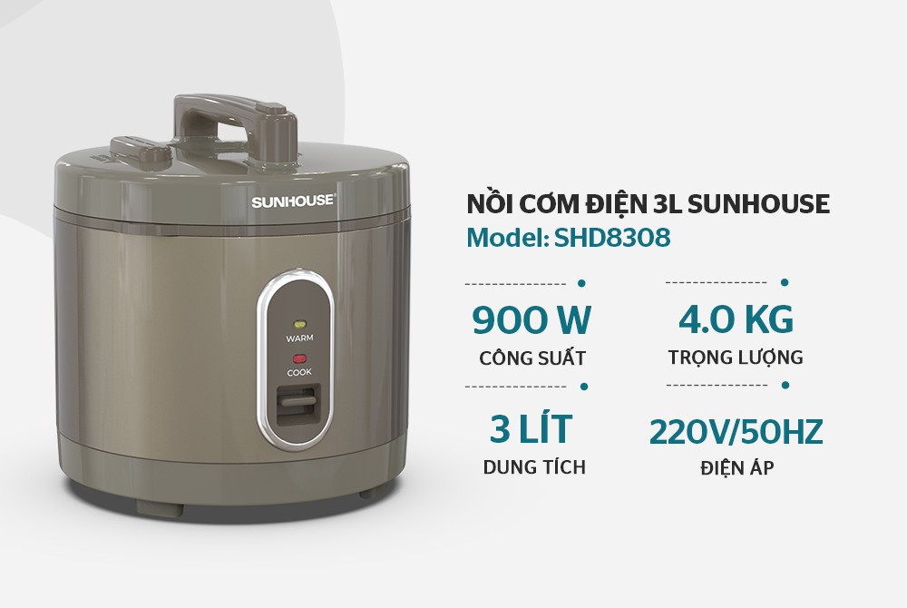 Nồi cơm điện 3L SUNHOUSE SHD8308