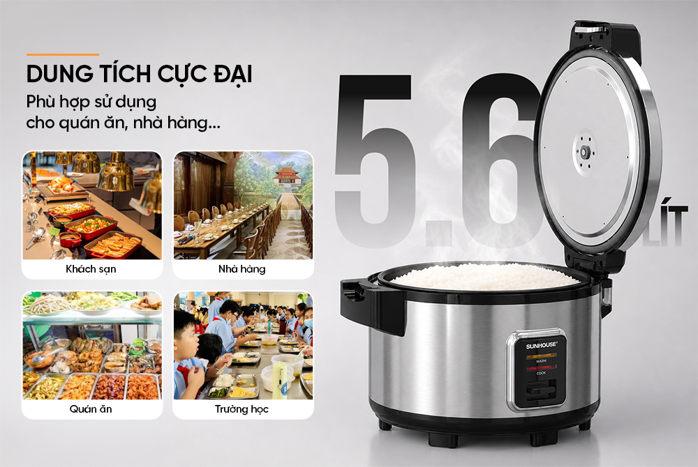 Nồi cơm điện 5.6L SUNHOUSE SHD8316