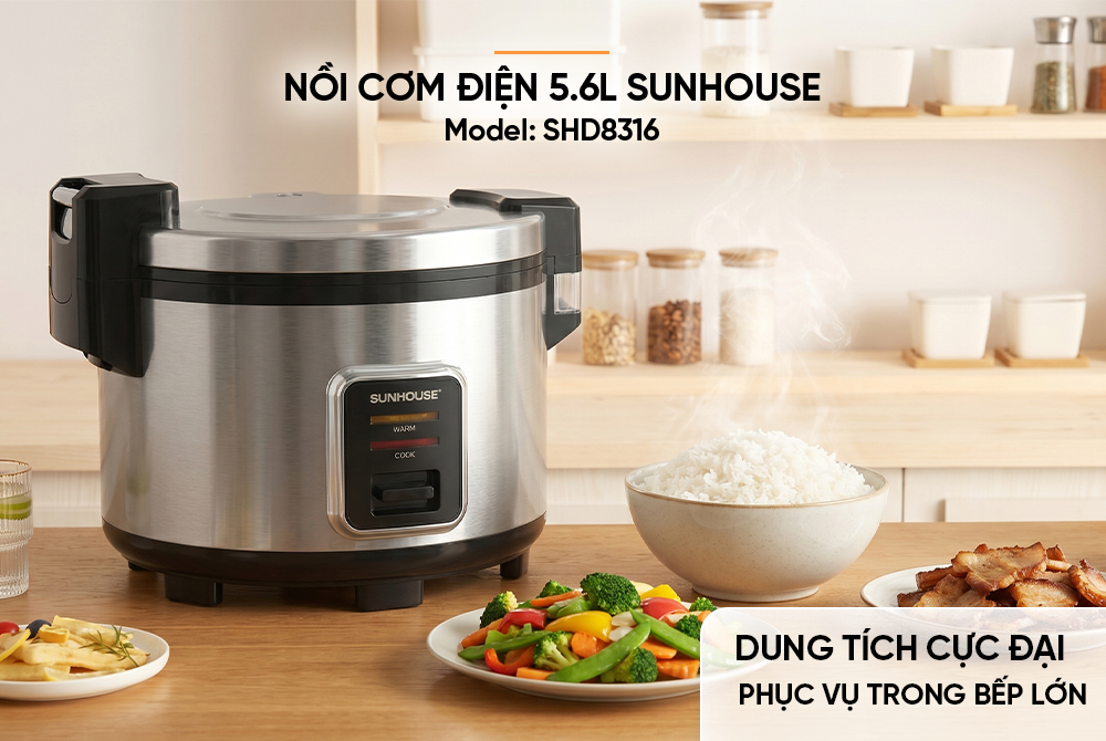 Nồi cơm điện 5.6L SUNHOUSE SHD8316