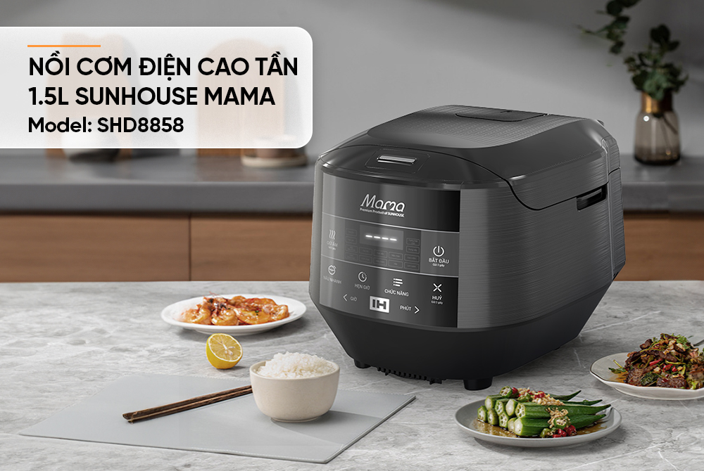 Nồi cơm điện cao tần 1.5L SUNHOUSE MAMA SHD8858