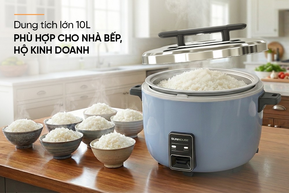 Nồi cơm điện nắp rời 10L SUNHOUSE SHD8166