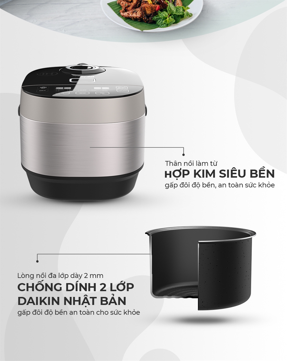 Nồi cơm điện SUNHOUSE SHD8959 - Nhiệt đa chiều, trọn dưỡng chất