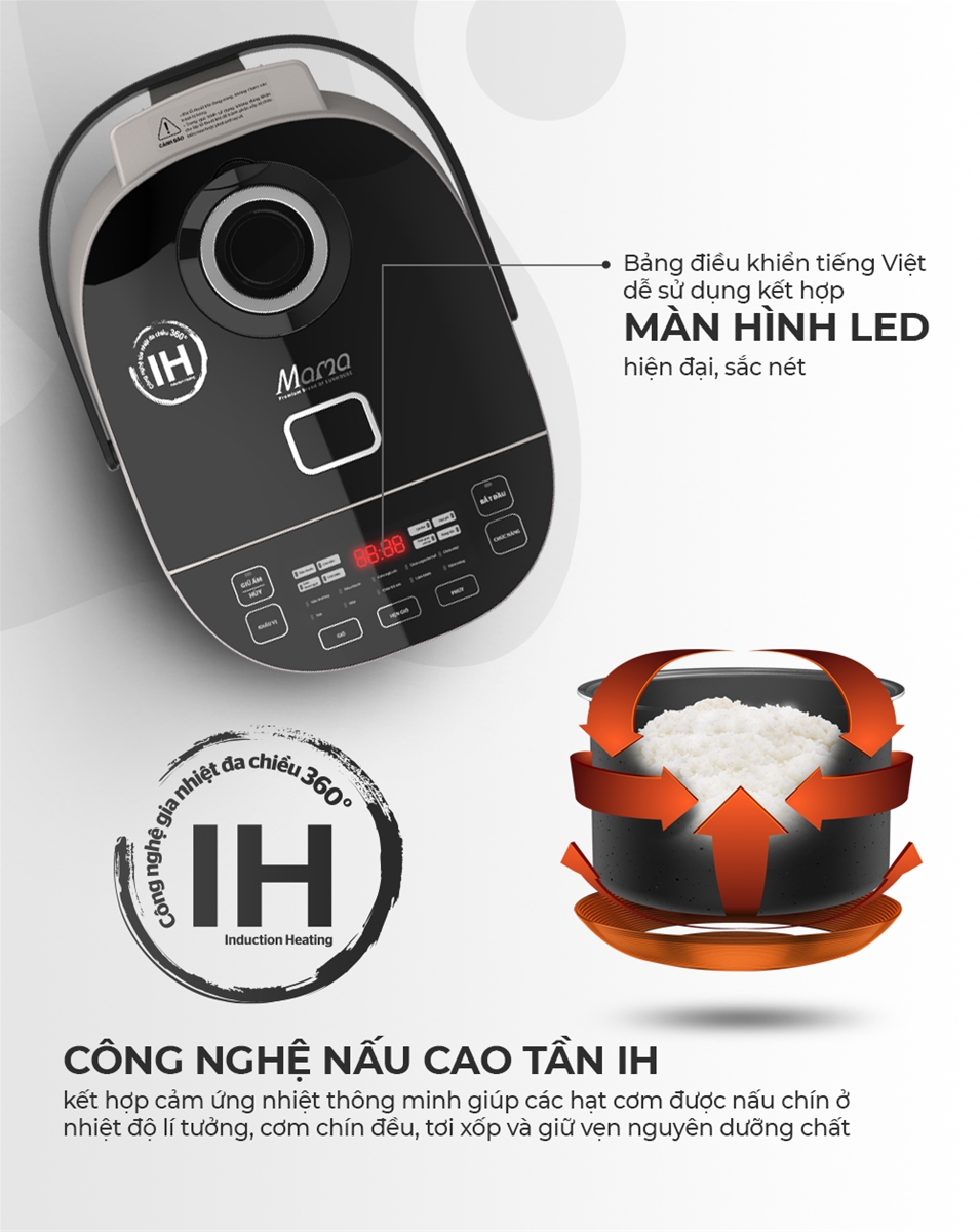 Nồi cơm điện SUNHOUSE SHD8959 - Nhiệt đa chiều, trọn dưỡng chất