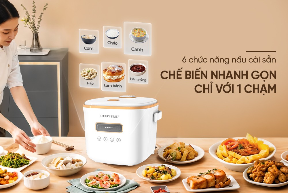 Nồi cơm điện tử 1.2L Happytime HTD8810