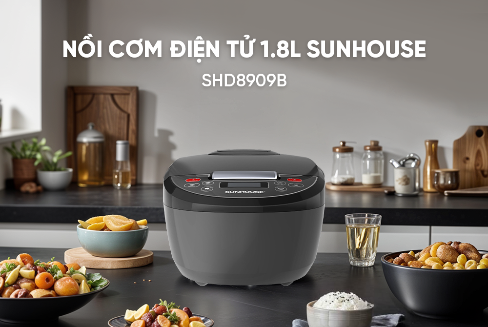 Nồi cơm điện tử 1.8L SUNHOUSE SHD8909B