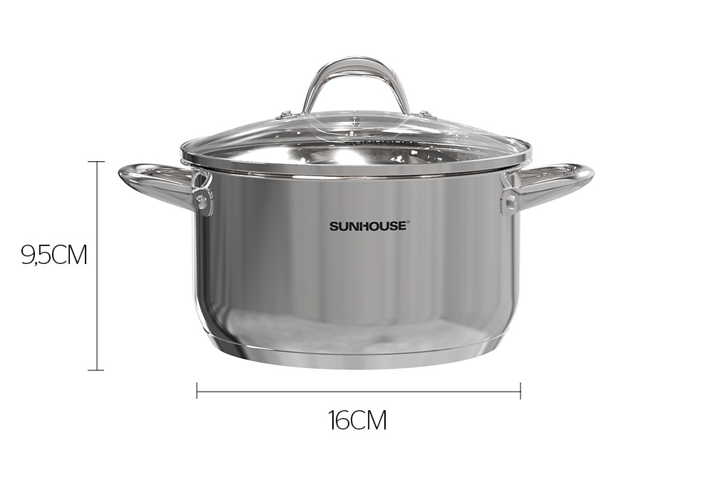 Nồi inox 3 đáy SUNHOUSE SHG301-16