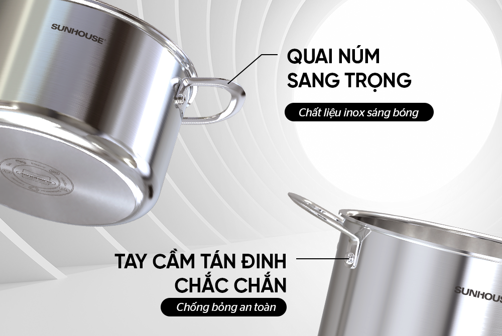 Nồi inox 304 đáy liền SUNHOUSE SHG706-20