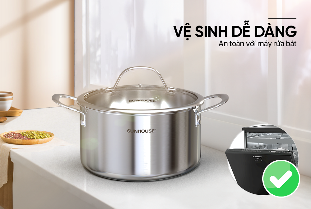 Nồi inox 304 đáy liền SUNHOUSE SHG706-24