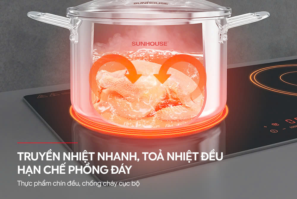 Nồi inox 304 liền đáy SUNHOUSE HEALTHY SHG705-20