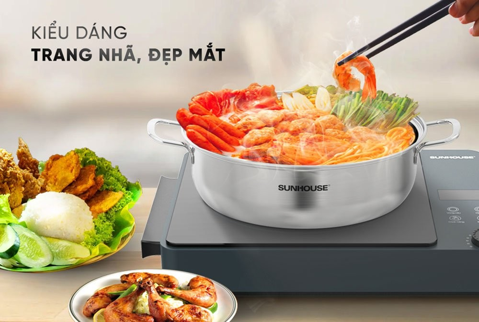 Nồi lẩu inox 1 đáy SUNHOUSE SHG30L