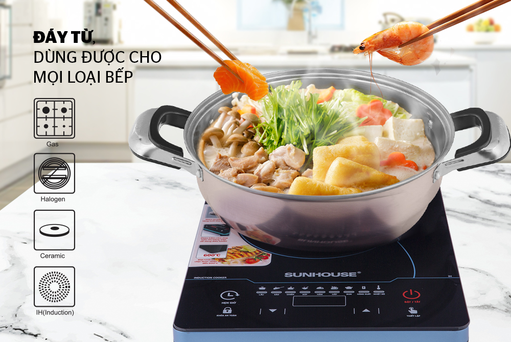 Nồi lẩu inox 1 đáy SUNHOUSE SHL26
