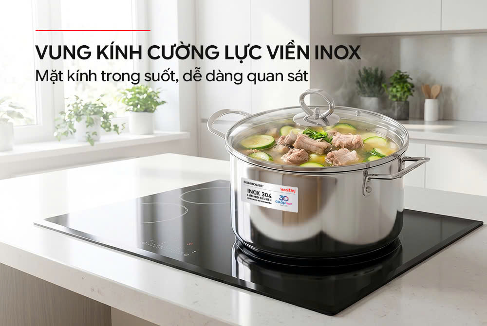 Nồi lẻ inox nguyên khối SUNHOUSE Healthy SHG601-24DC