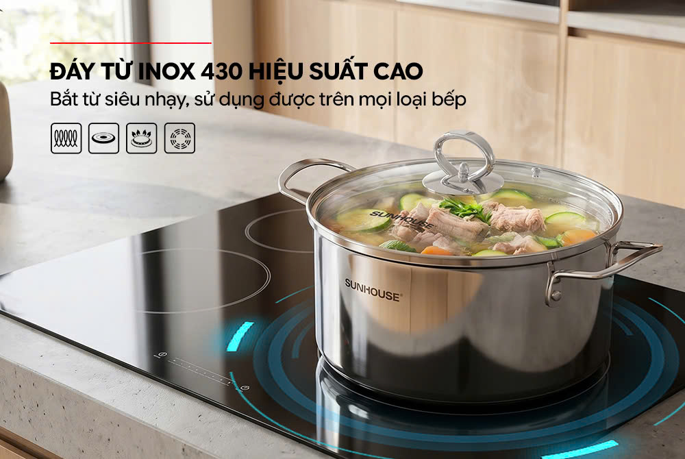 Nồi lẻ inox nguyên khối SUNHOUSE Healthy SHG601-24DC
