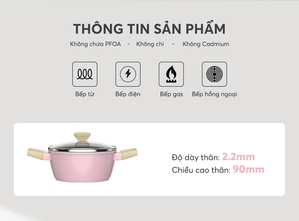 Nồi phủ sứ Nano đáy từ SUNHOUSE Healthy SHG7979MP-20