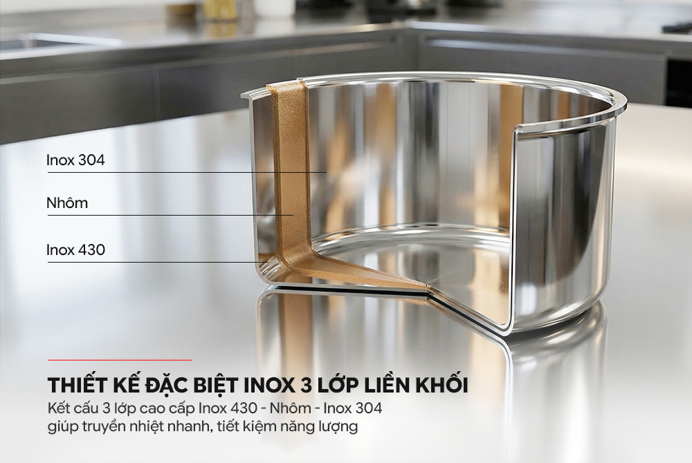 Quánh inox 304 liền đáy SUNHOUSE HEALTHY SHG304-16