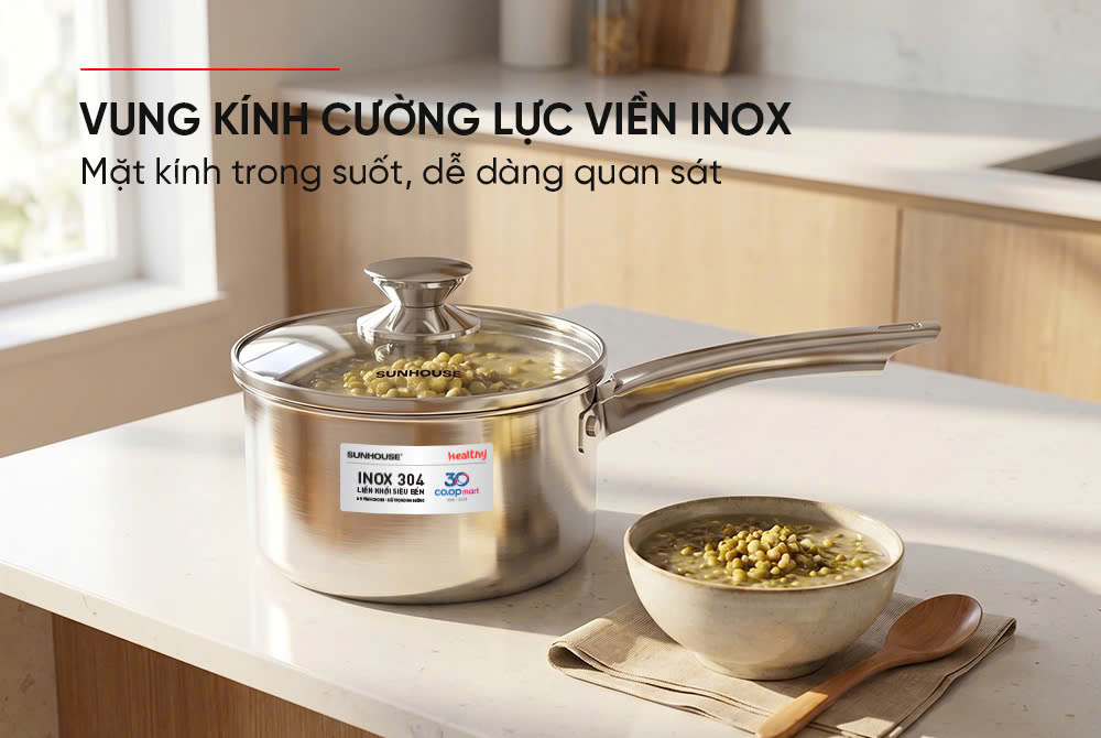 Quánh inox nguyên khối SUNHOUSE Healthy SHG-MP16DC