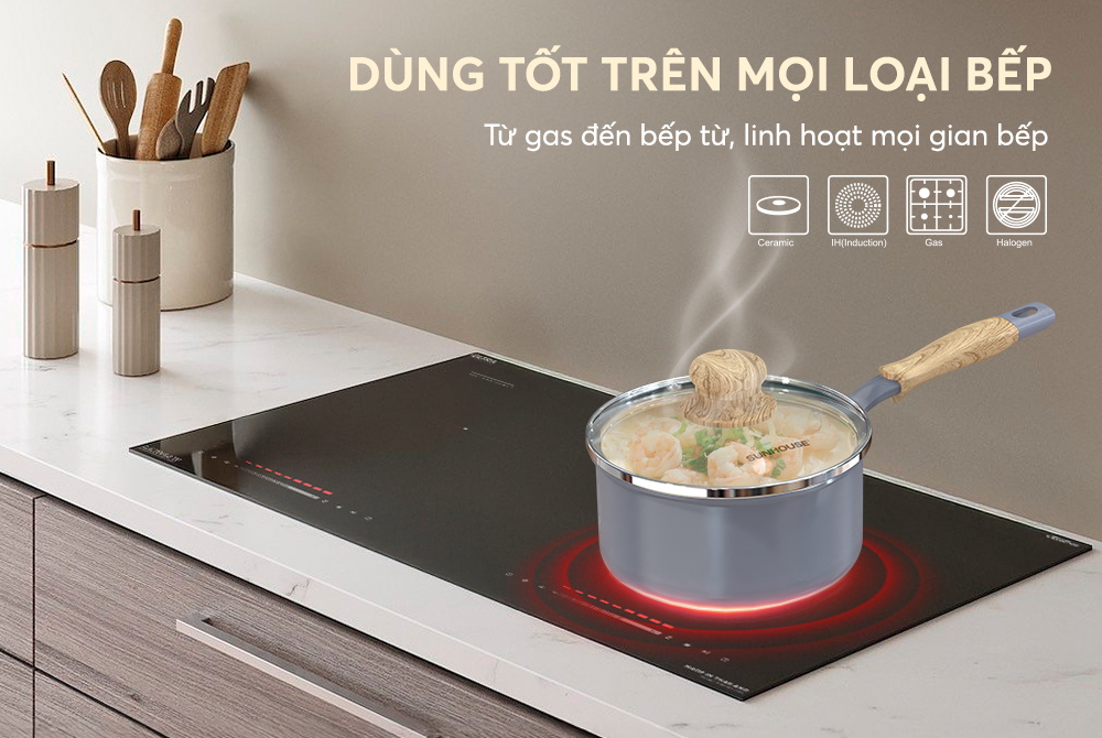 Quánh phủ sứ đáy từ SUNHOUSE Healthy MP16B