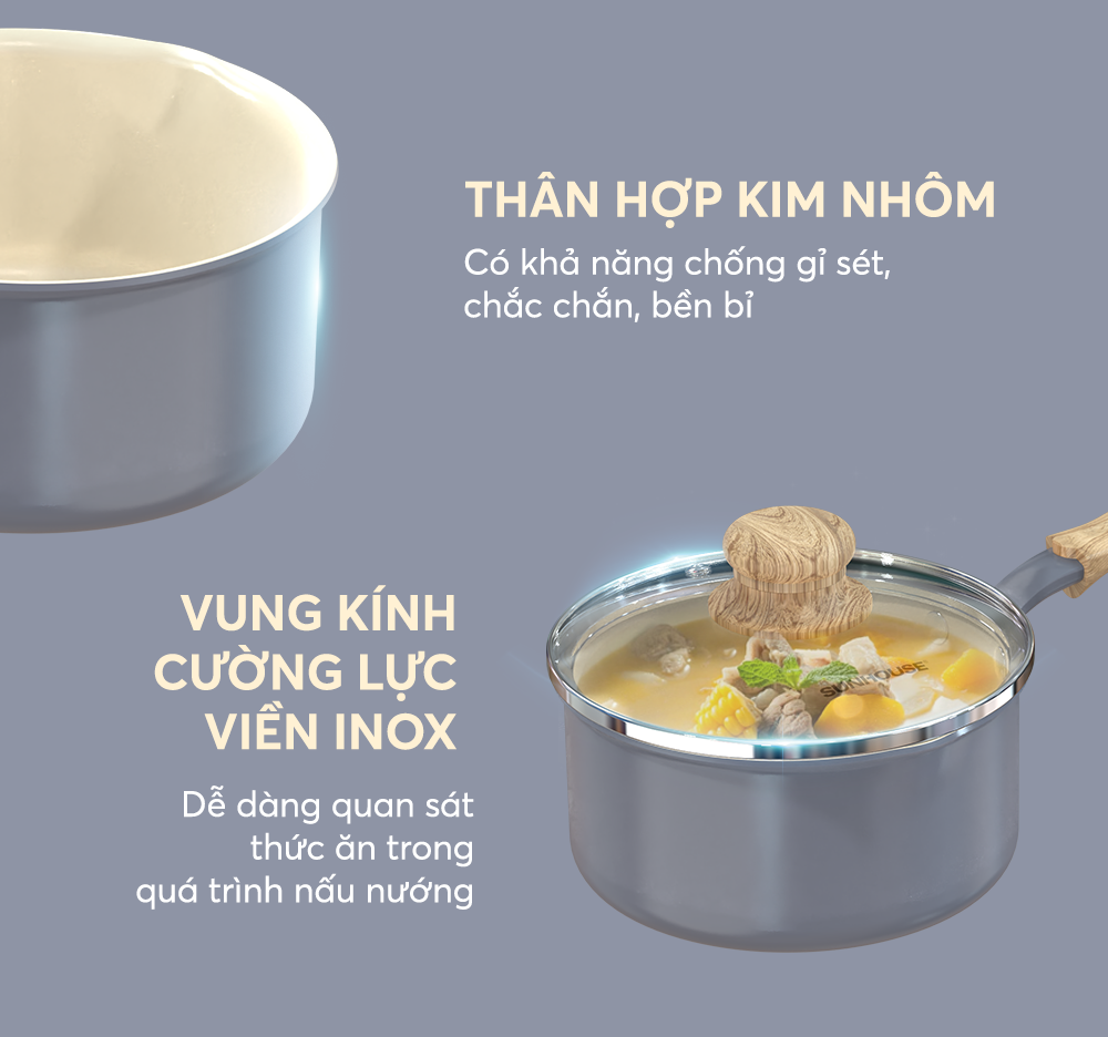 Quánh phủ sứ đáy từ SUNHOUSE Healthy MP16B