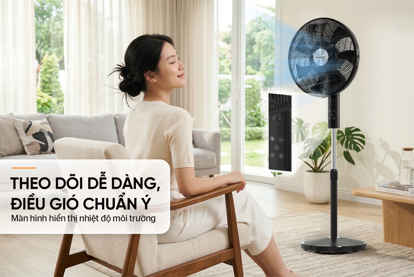 Quạt Đứng 14 Cánh SUNHOUSE SHD7386B