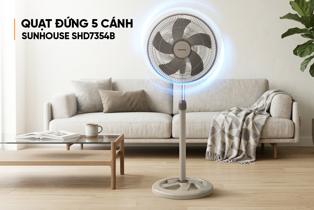 Quạt đứng 5 cánh SUNHOUSE SHD7354B