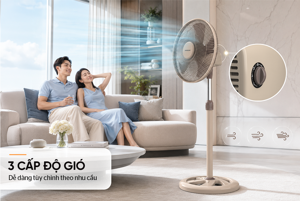 Quạt đứng 5 cánh SUNHOUSE SHD7354B