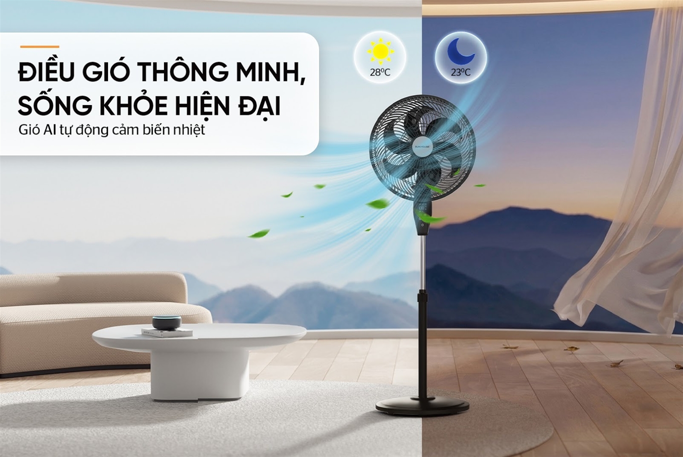 Quạt đứng 6 cánh SUNHOUSE SHD7366B