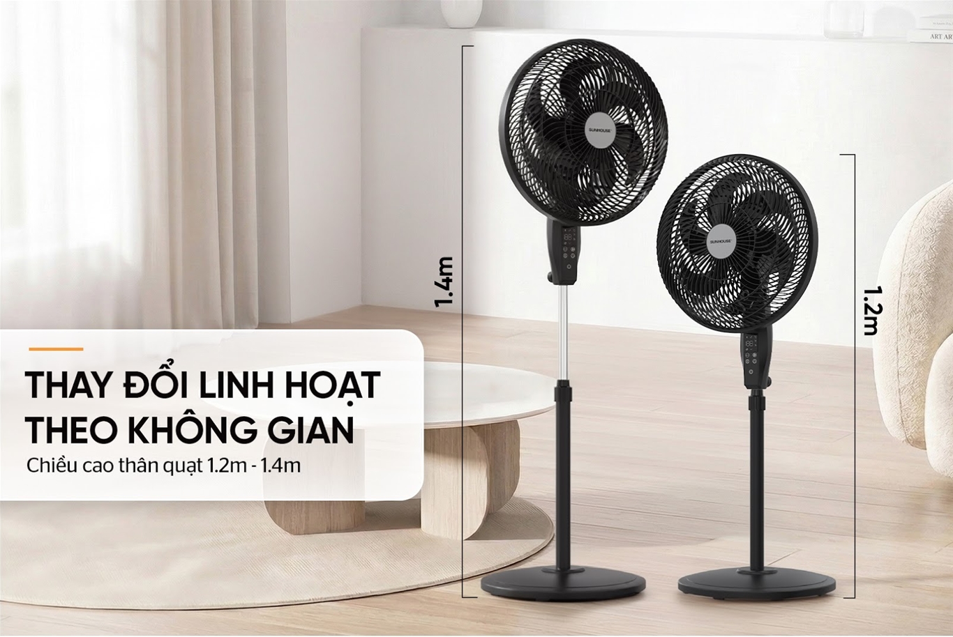 Quạt đứng 6 cánh SUNHOUSE SHD7366B