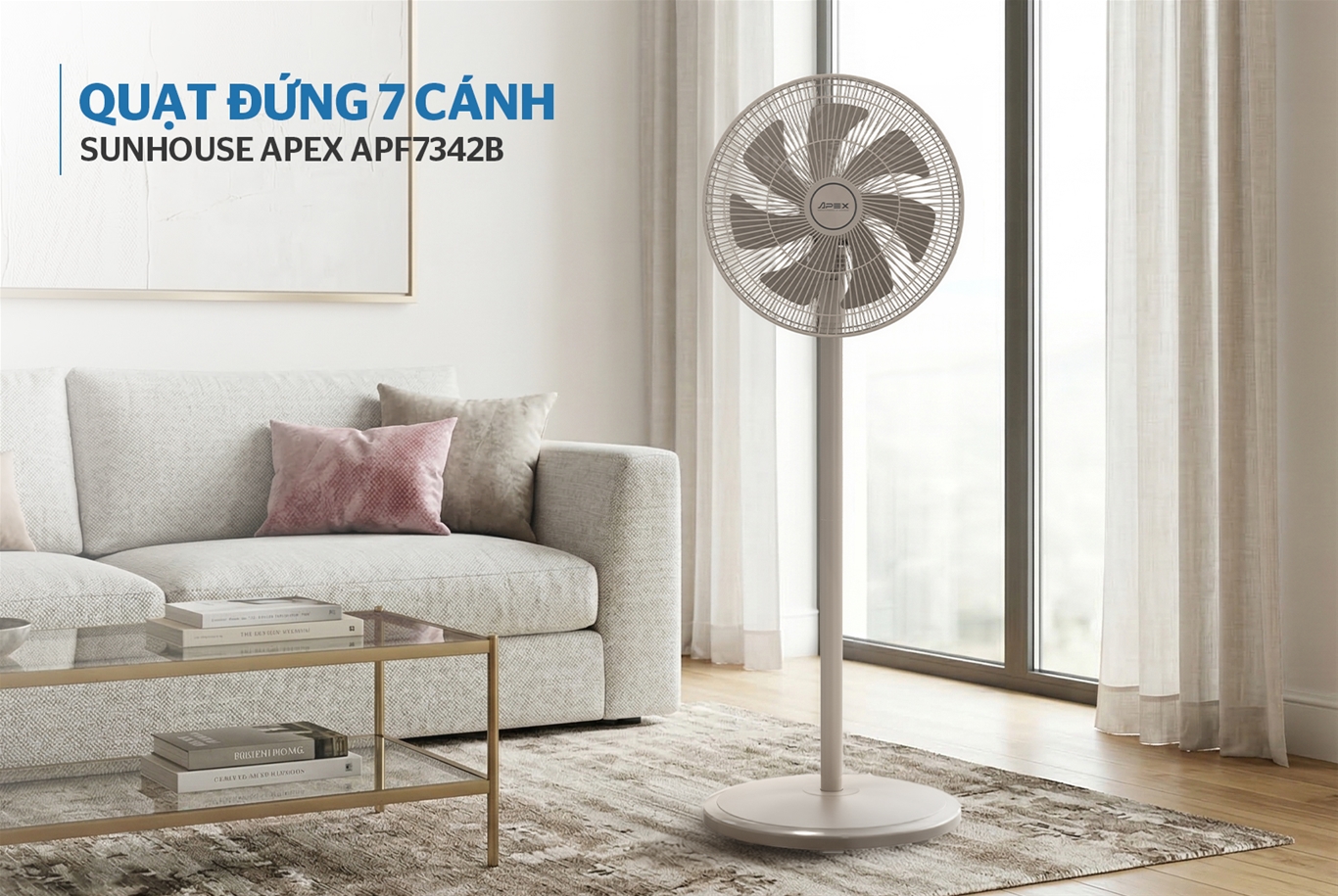 Quạt đứng 7 cánh SUNHOUSE APEX APF7342B