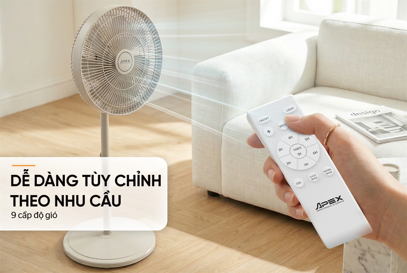 Quạt đứng 7 cánh SUNHOUSE APEX APF7342B