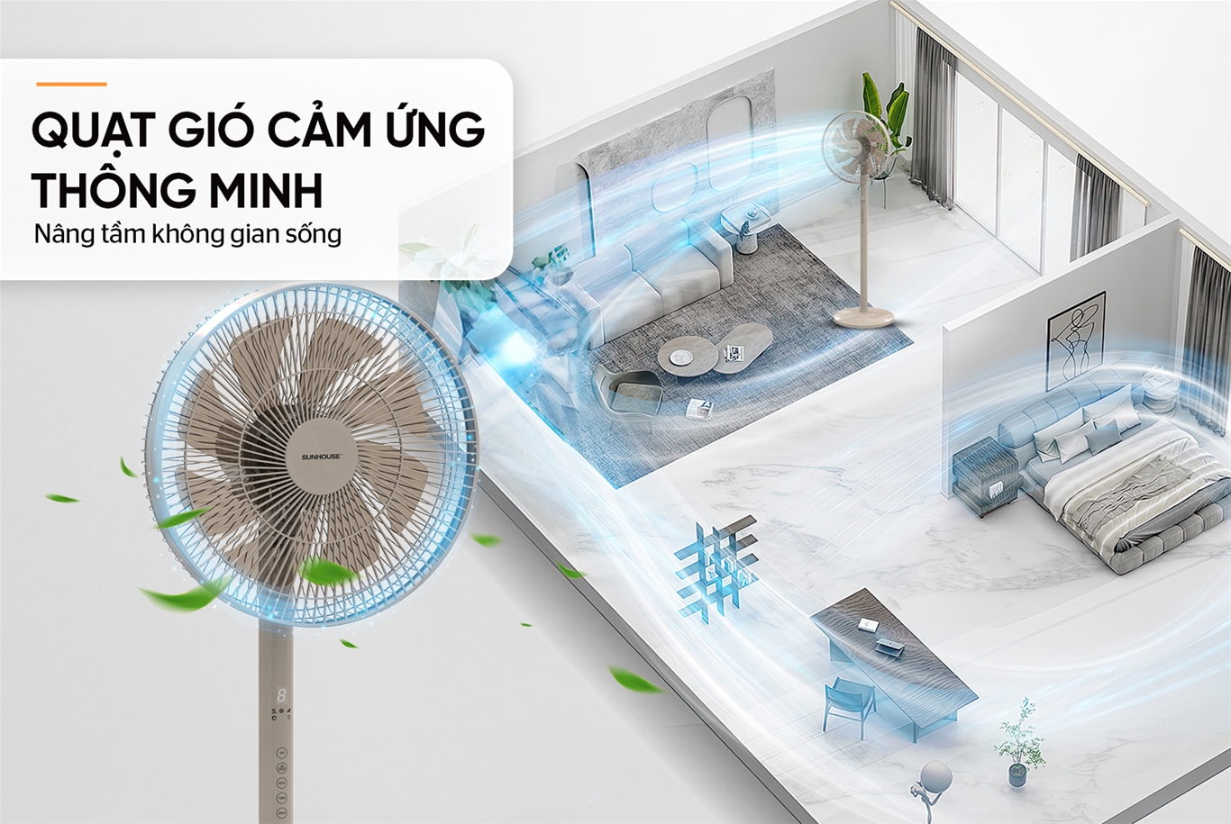 Quạt đứng 8 cánh SUNHOUSE SHD7346B