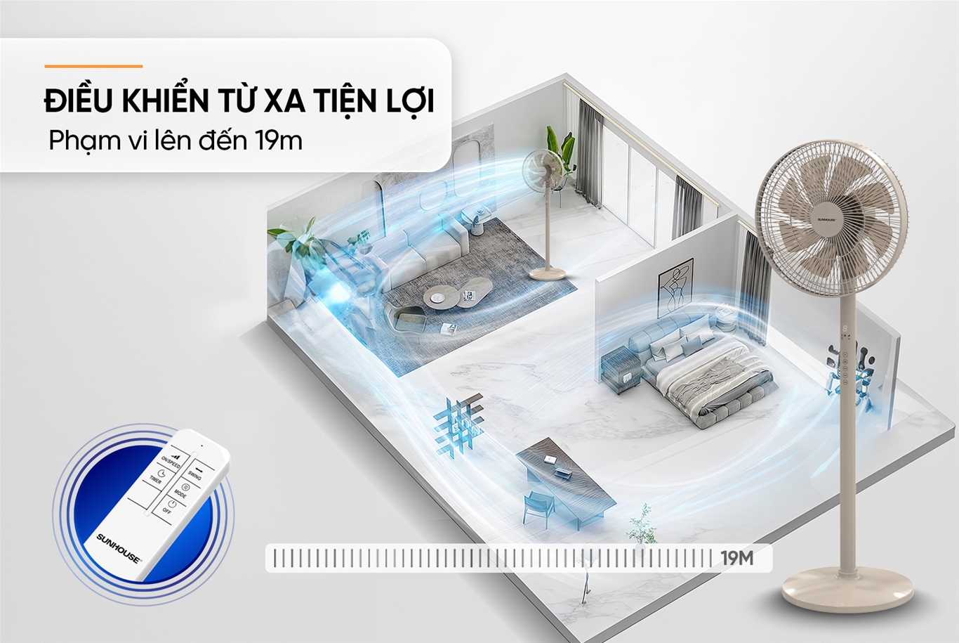 Quạt đứng 8 cánh SUNHOUSE SHD7346B