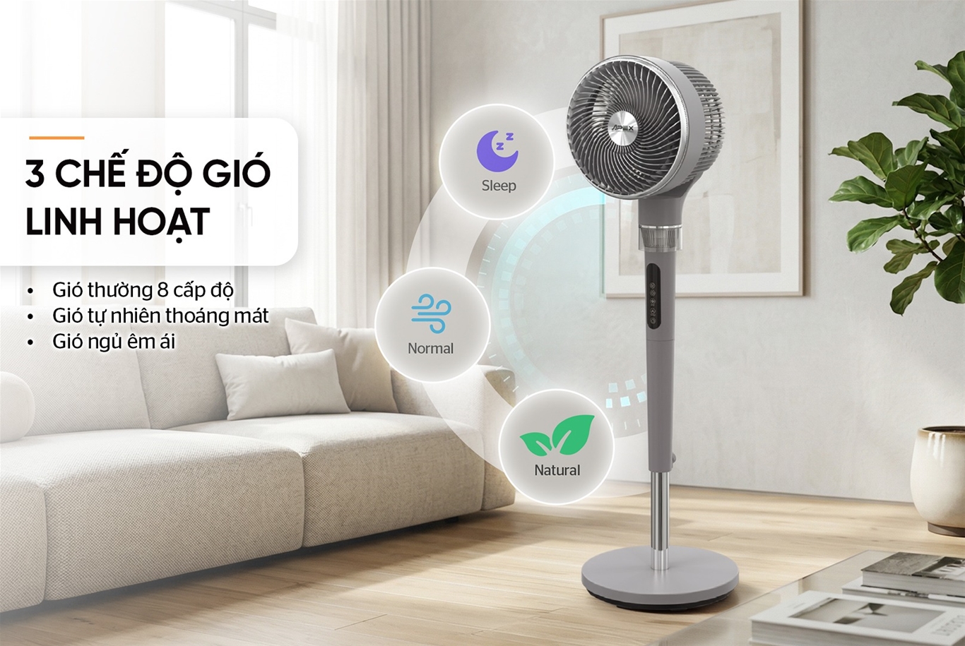 Quạt đứng tuần hoàn không khí SUNHOUSE APEX APF7324G