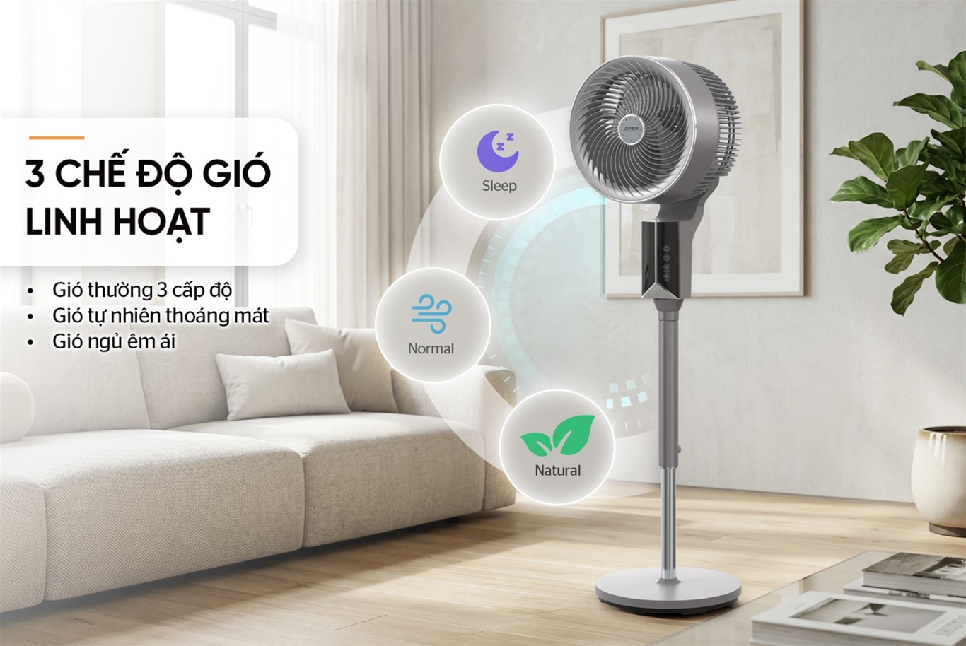 Quạt đứng tuần hoàn thông minh SUNHOUSE APEX APF7325GV