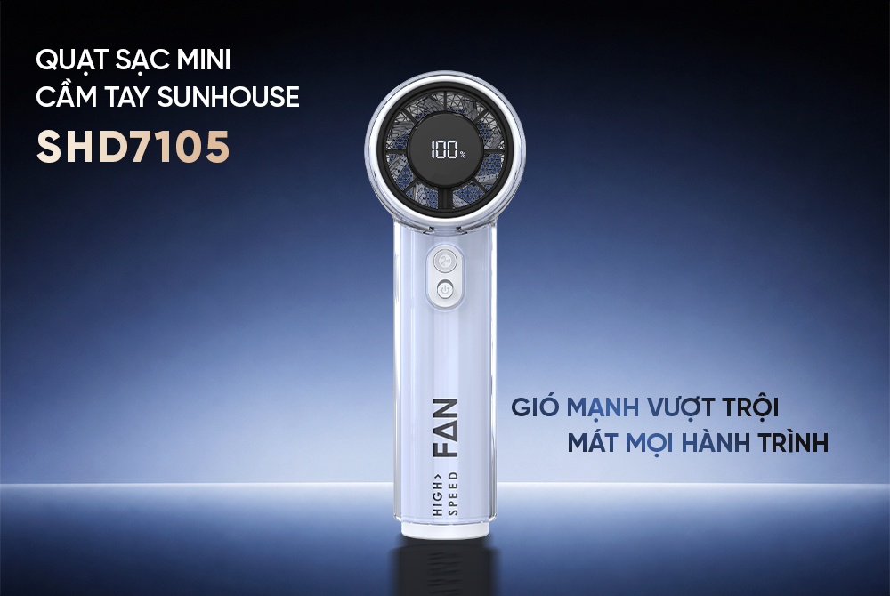 Quạt sạc mini cầm tay SUNHOUSE SHD7105