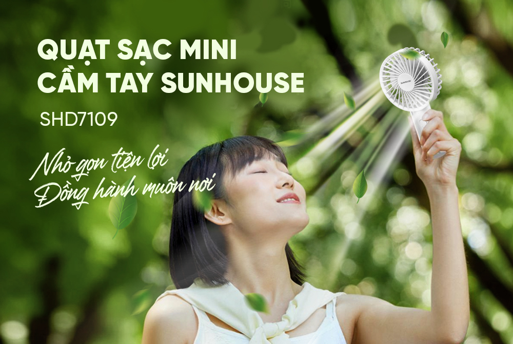 Quạt sạc mini cầm tay SUNHOUSE SHD7109