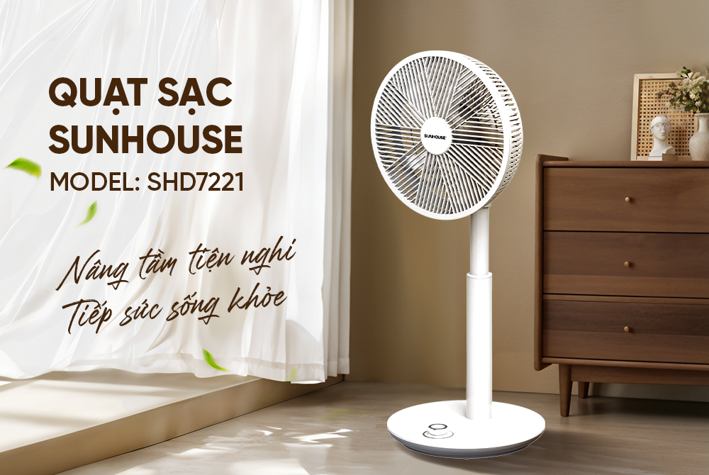 Quạt sạc SUNHOUSE SHD7221