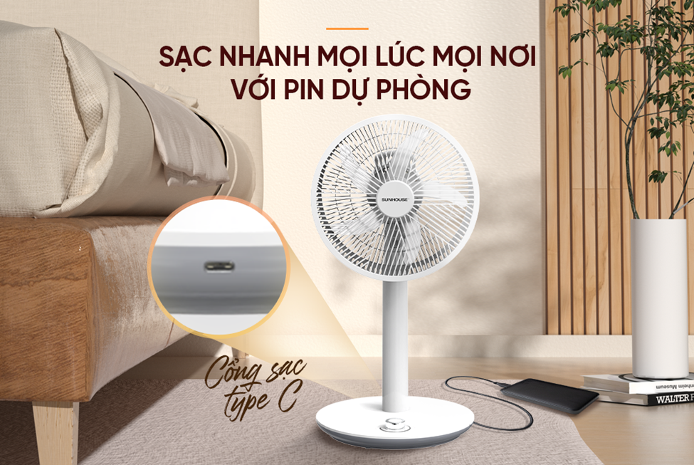 Quạt sạc SUNHOUSE SHD7221