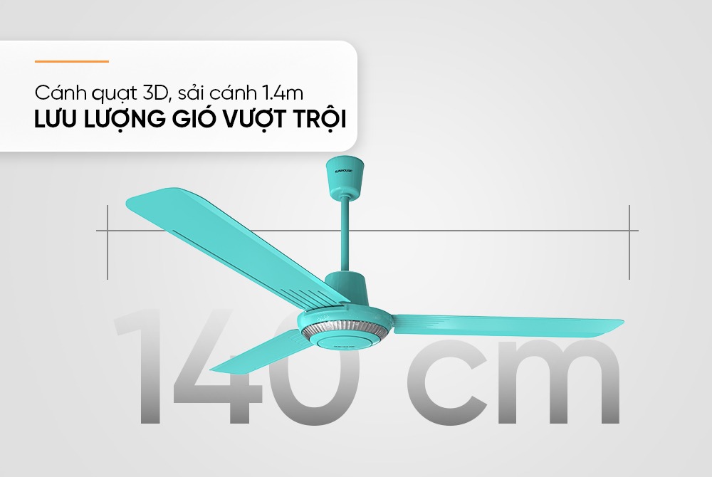 Quạt trần 3 cánh SUNHOUSE SHD7659GR