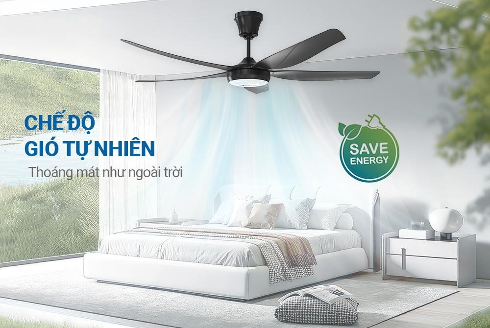 Quạt trần 5 cánh có đèn SUNHOUSE APEX APF7672B