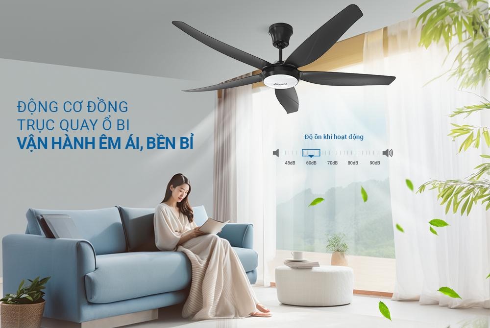 Quạt trần 5 cánh có đèn SUNHOUSE APEX APF7672B