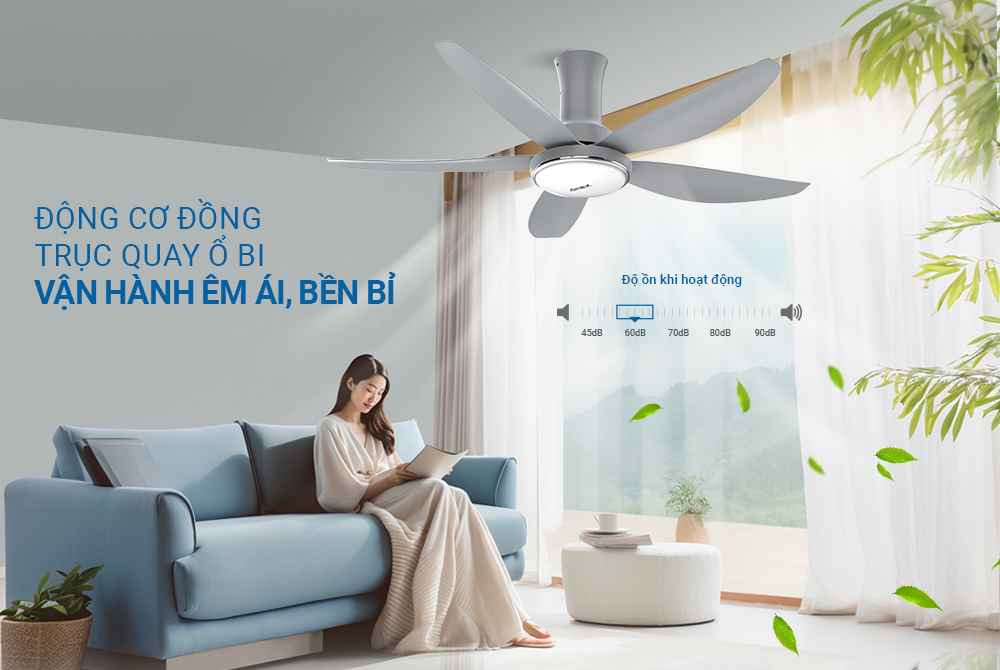 Quạt trần 5 cánh có đèn SUNHOUSE Apex APF7676G