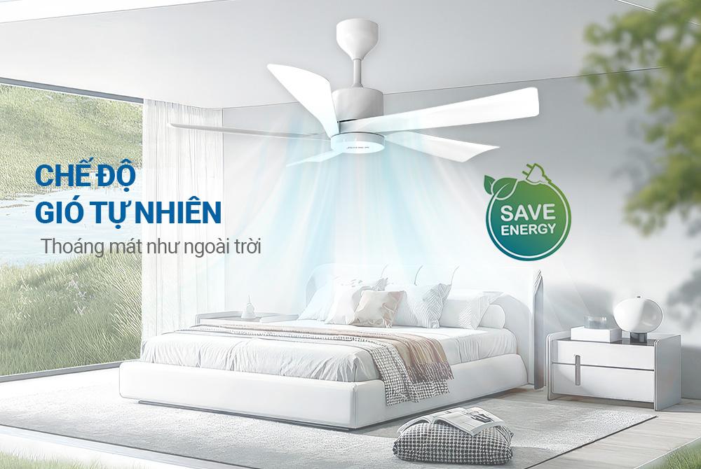 Quạt trần 5 cánh có đèn SUNHOUSE APEX APF7689W