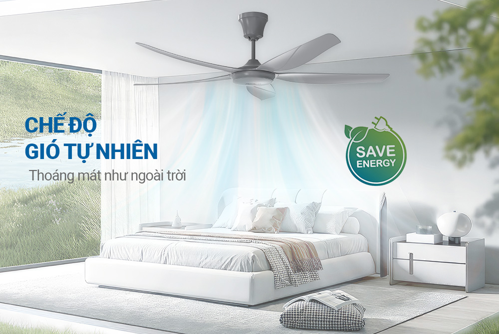 Quạt trần 5 cánh SUNHOUSE APEX APF7660G