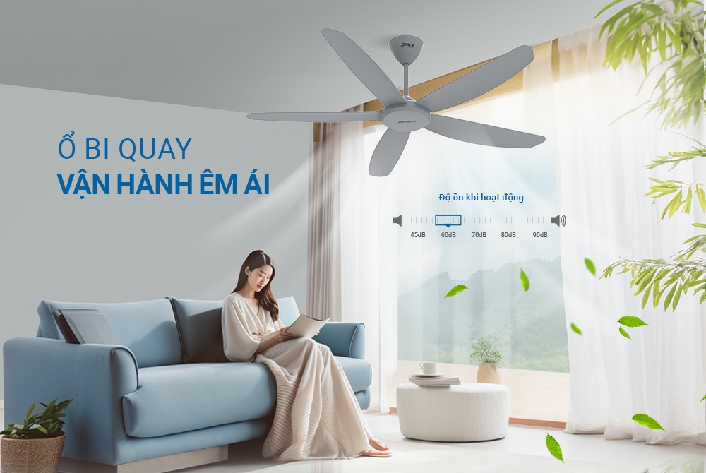 Quạt trần 5 cánh SUNHOUSE APEX APF7668G